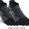 Injinji Men's Mid-Weight Ultra-Run No-Show Toe Socks TWIN PACK (INJ-ULTRA-NS-TWIN)