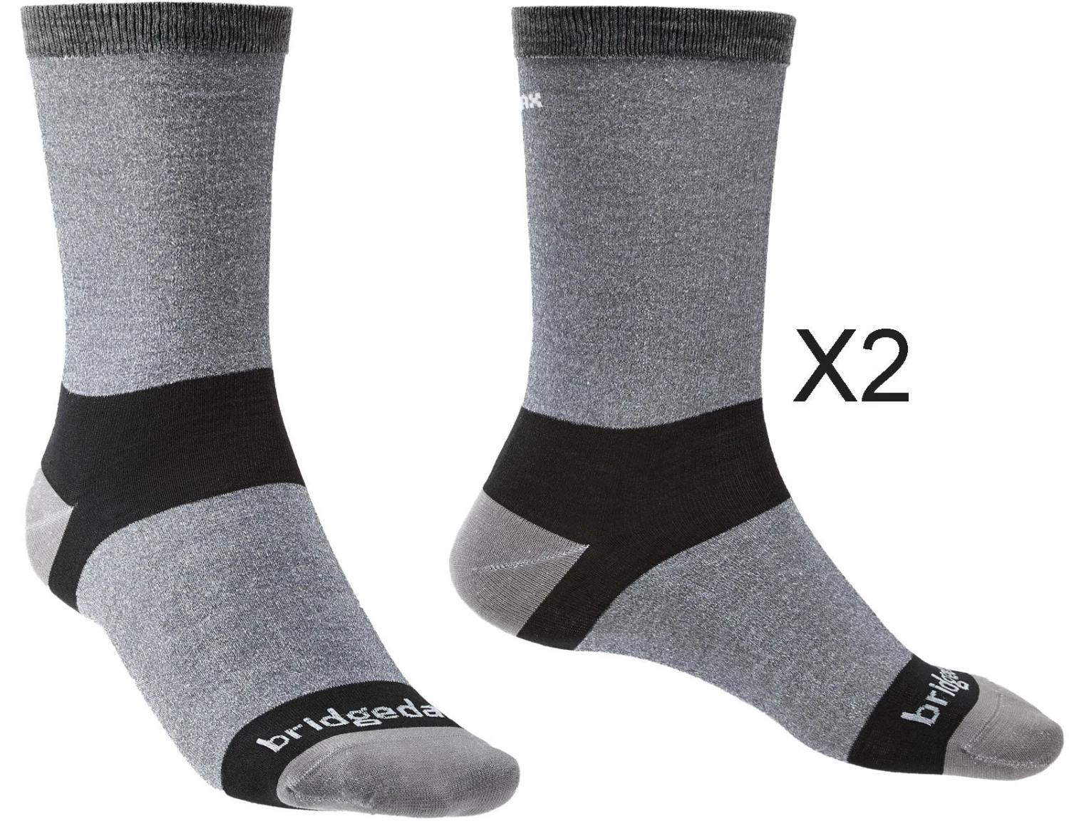 Bridgedale Men's Ultra-Lightweight Coolmax Performance Liner Socks TWIN PACK {BR-710539} - Image 2