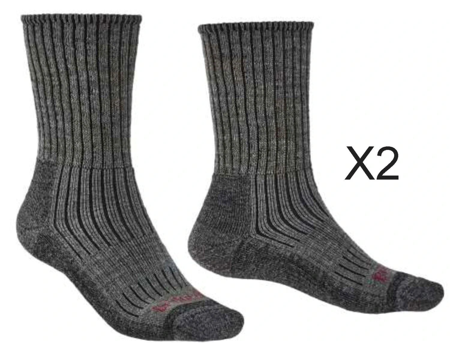 Bridgedale Men's Comfort Hiker Midweight Merino Hiking Socks TWIN PACK {BR-710596}