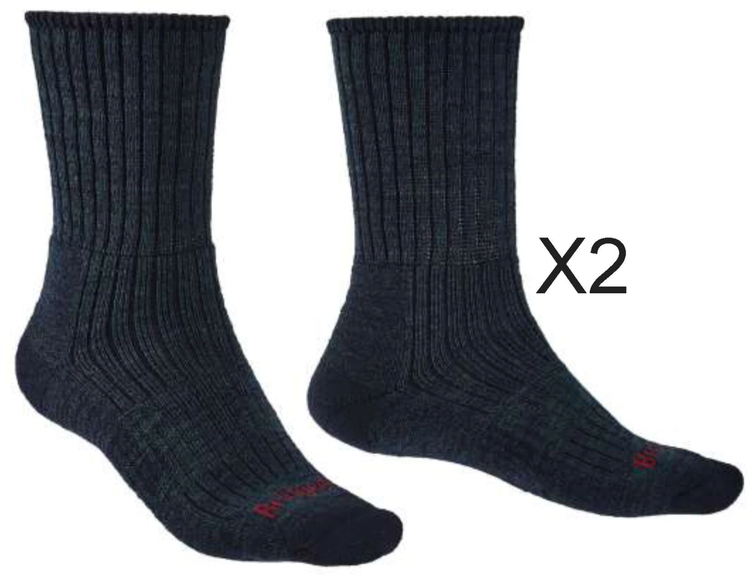 Bridgedale Men's Comfort Hiker Midweight Merino Hiking Socks TWIN PACK {BR-710596} - Image 2