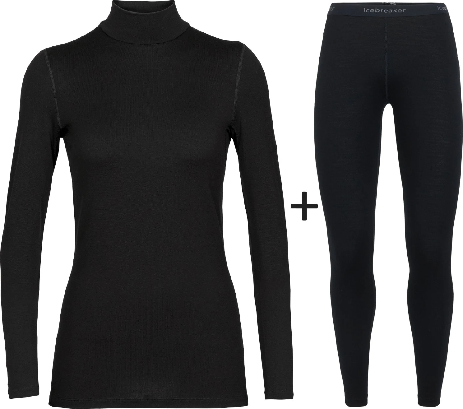 Women's Icebreaker Merino 260 Tech Turtle Neck Top + Tights COMBO