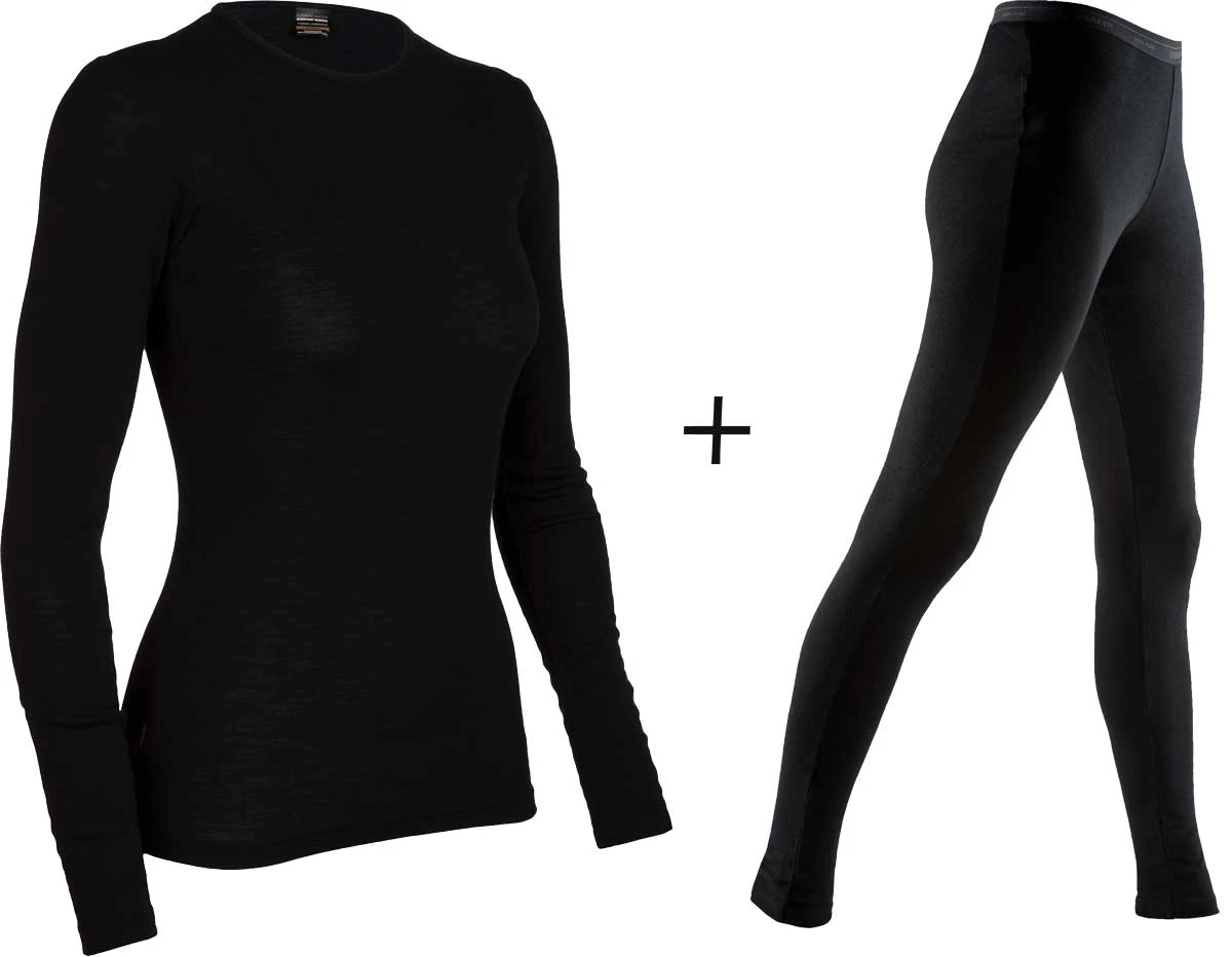 Women's Icebreaker Everyday 175 Long Sleeve Crew Top + Tights COMBO